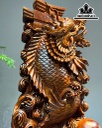 Tượng Cá Chép Hóa Rồng Gỗ Ngọc Am Cao 97 Ngang 59 Sâu 33 (cm)