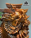 Tượng Cá Chép Hóa Rồng Gỗ Ngọc Am Cao 97 Ngang 59 Sâu 33 (cm)