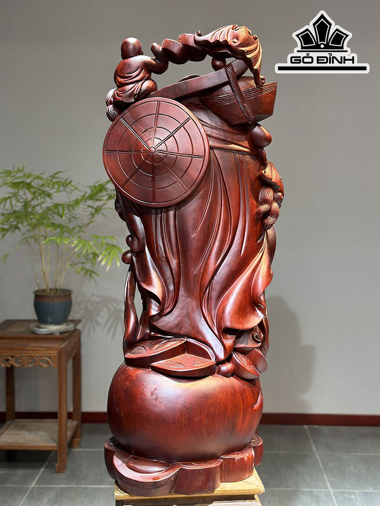 Tượng Phật Di Lặc Gỗ Tử Đàn Cao 109 Ngang 44 Sâu 46 (cm)