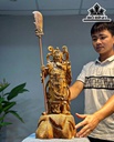 Tượng Quan Công Gỗ Sưa Cao 51 Ngang 22 Sâu 23 (cm)