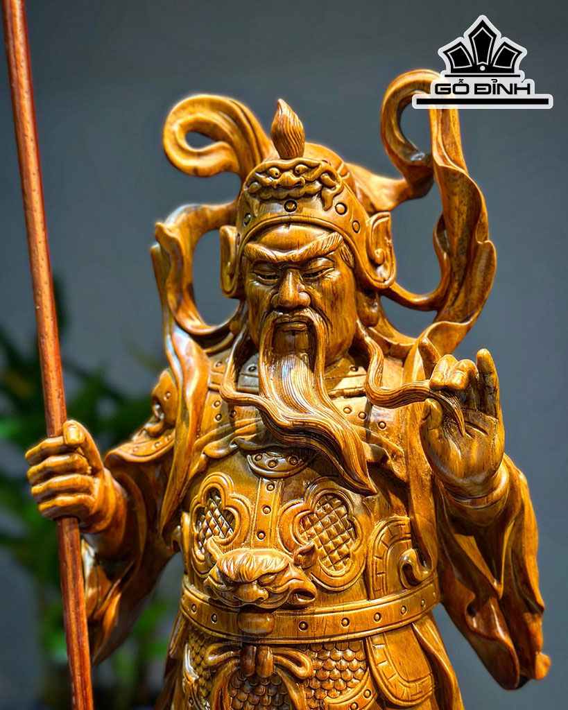 Tượng Quan Công Gỗ Sưa Cao 51 Ngang 22 Sâu 23 (cm)