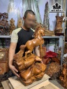 Tượng Ngựa Phong Thủy (Nhất Mã Phi Thiên) Gỗ Hương Cao 51 Ngang 22 Sâu 21 (cm)