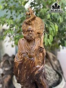 Tượng Đạt Ma Giáo Hóa Gỗ Bách Xanh Cao 105 Ngang 30 Sâu 28 (cm)