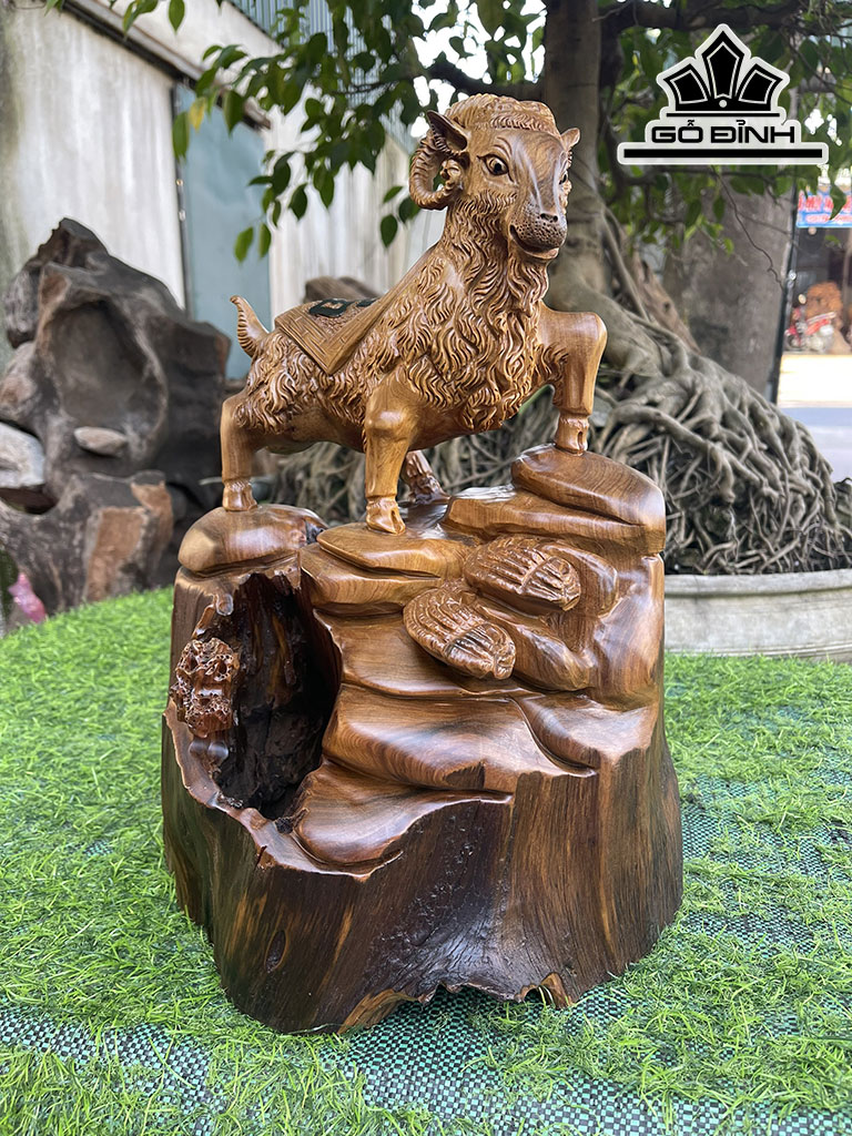 Tượng Nhất Dương Gỗ Bách Xanh Cao 38 Ngang 30 Sâu 23 (cm)