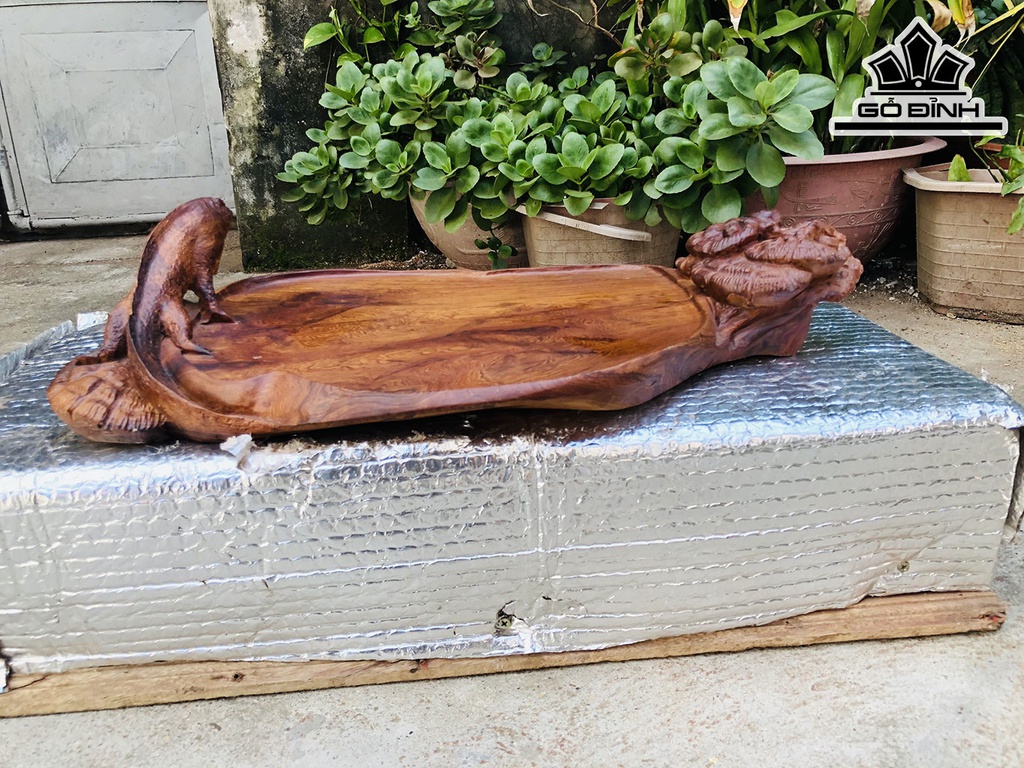 Khay Trà Gỗ Hương Cao 13 Ngang 52 Sâu 31 (cm)