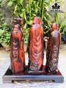Tượng Phúc Lộc Thọ (Tam Đa) Gỗ Trắc Cao 32 Ngang 30 Sâu 12 (cm)