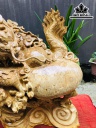 Tượng Rồng ( Nhất Long) Vờn Ngọc Gỗ Nu Nghiến Cao 55 Ngang 48 Sâu 20 (cm)
