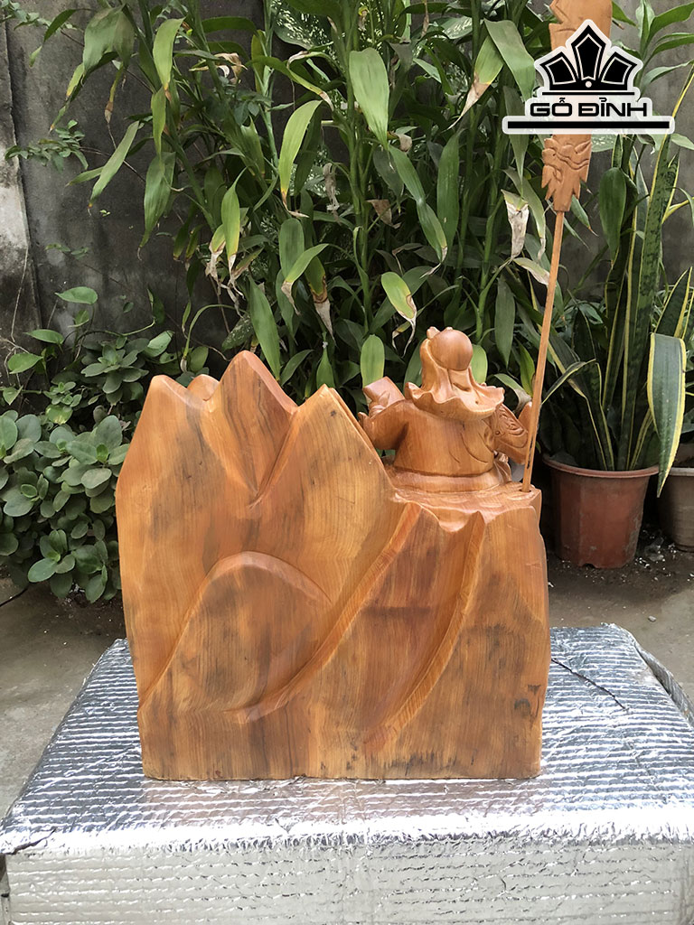 Tượng Quan Công Gỗ Ngọc Am Cao 42 Ngang 42 Sâu 31 (cm)