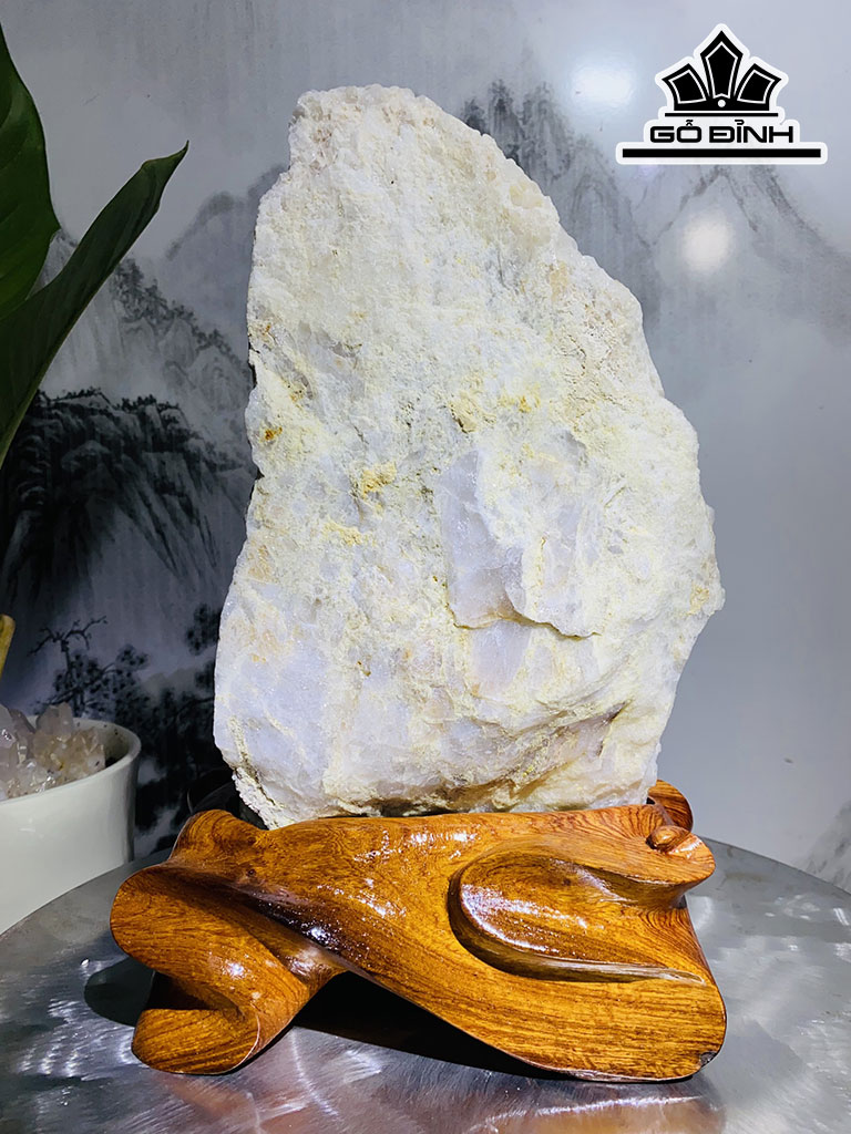 Tinh Thể Đá Thạch Anh Trắng Cao 30 Ngang 19 (cm) 3,4kg