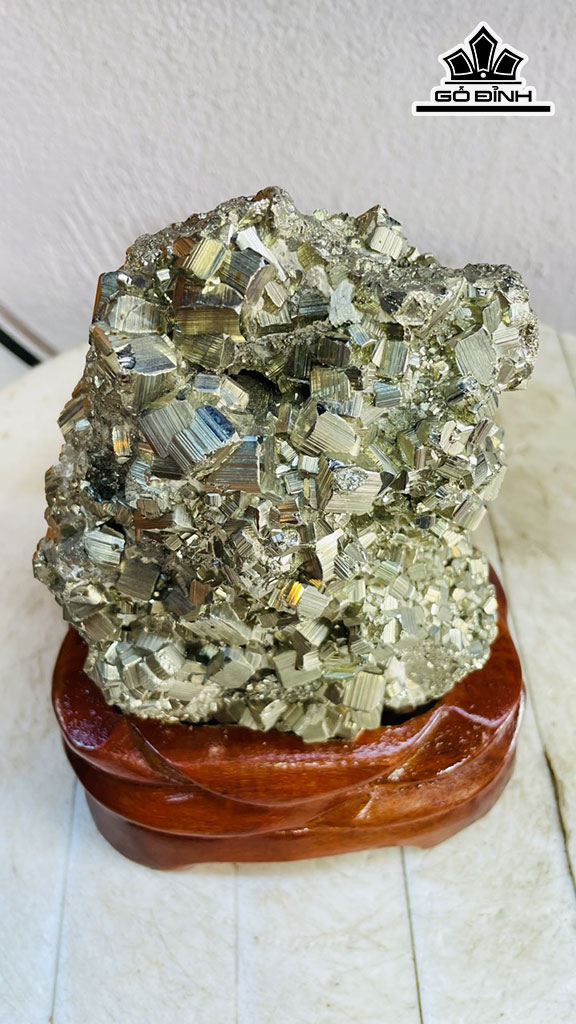 Vàng Găm Tinh Thể Đá Pyrite Cao 19 Ngang 12 (cm) 3,4kg