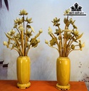 Bình Hoa Sen Phú Quý Gỗ Ngọc Am Cao 125 Ngang 60 Sâu 52 (cm)