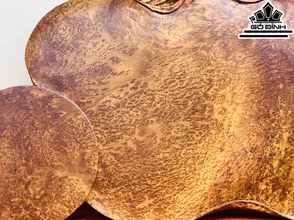 Khay Trà Song Ngư Uyên Ương Gỗ Nu Ngọc Am Cao 5 Ngang 75 Sâu 50 (cm)