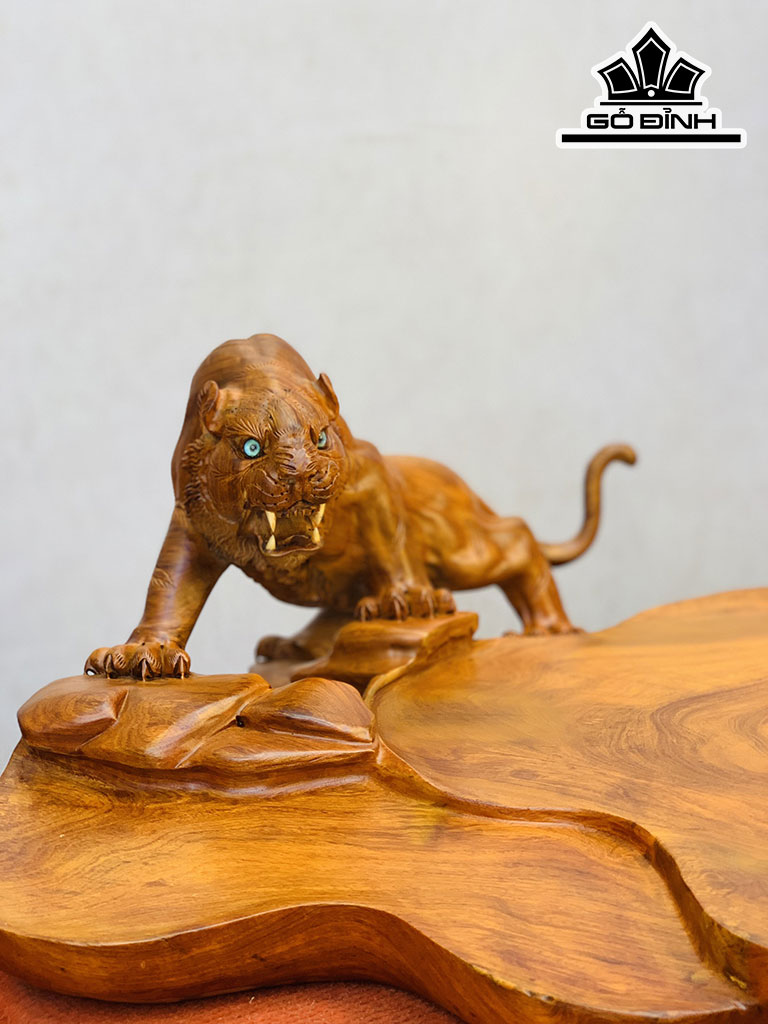 Khay Trà Sơn Lâm Gỗ Hương Cao 26 Ngang 60 Sâu 46 (cm)