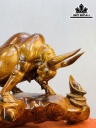 Tượng Bò Tót Gỗ Cẩm Cao 34 Ngang 68 Sâu 23 (cm)