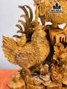 Tượng Gia Đình Gà Gỗ Hương Cao 83 Ngang 60 Sâu 28 (cm)