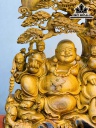 Tượng Phật Di Lặc Ngũ Phúc Gốc Tùng Cao 78 Ngang 65 Sâu 43 (cm)