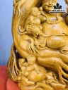 Tượng Phật Di Lặc Ngũ Phúc Ngồi Củ Sâm Gỗ Ngọc Am Cao 75 Ngang 72 Sâu 30 (cm)