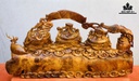 Tượng Phúc Lộc Thọ (Tam Đa) Gỗ Nu Hương Cao 35 Ngang 66 Sâu 17 (cm)