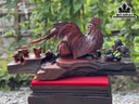 Tượng Gia Đình Gà Gỗ Trắc Cao 30 Ngang 68 Sâu 20 (cm)