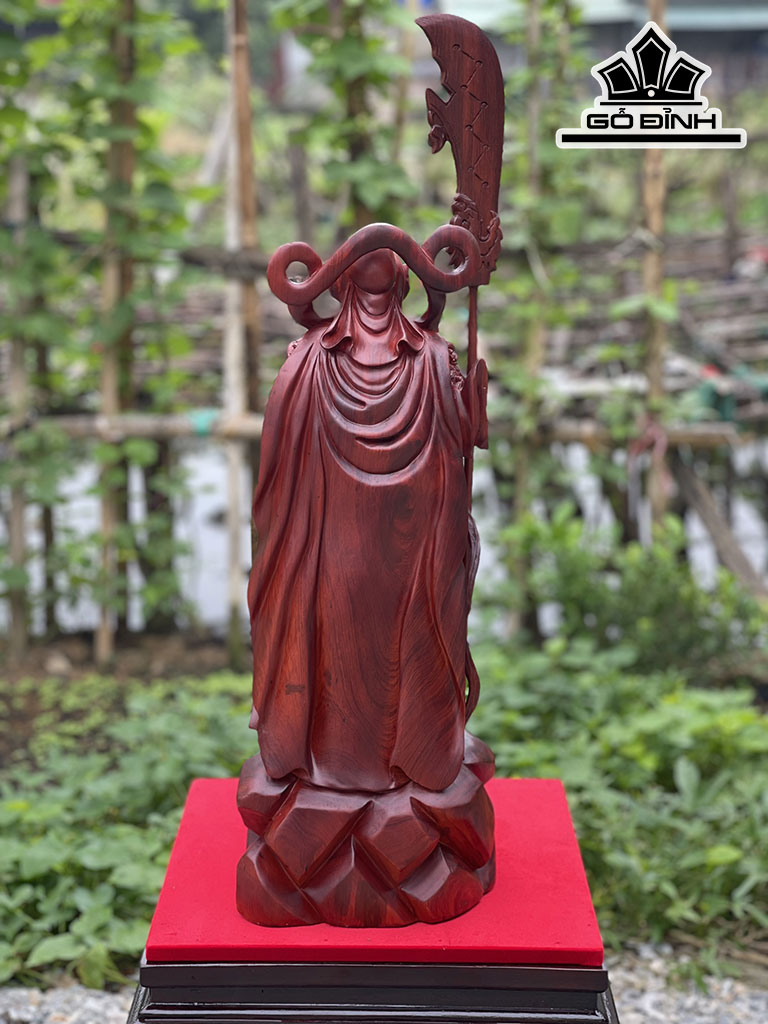 Tượng Quan Công Gỗ Tử Đàn Cao 60 Ngang 22 Sâu 20 (cm)