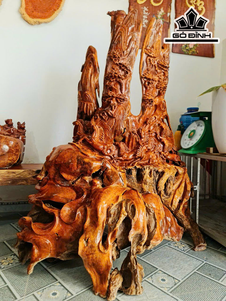 Tượng Bát Mã Gỗ Hương Cao 170 Ngang 135 Sâu 80 (cm)