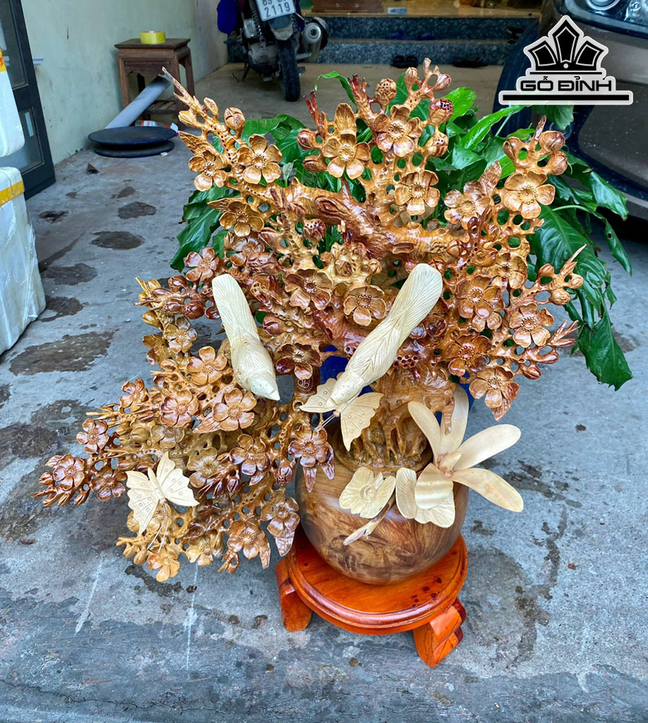 Bình Hoa Gỗ Hương Cao 65 Ngang 55 Sâu 22 (cm)