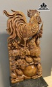 Tượng Gia Đình Gà Gỗ Ngọc Am Cao 88 Ngang 48 Sâu 18 (cm)