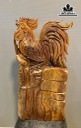 Tượng Gia Đình Gà Gỗ Ngọc Am Cao 88 Ngang 48 Sâu 18 (cm)