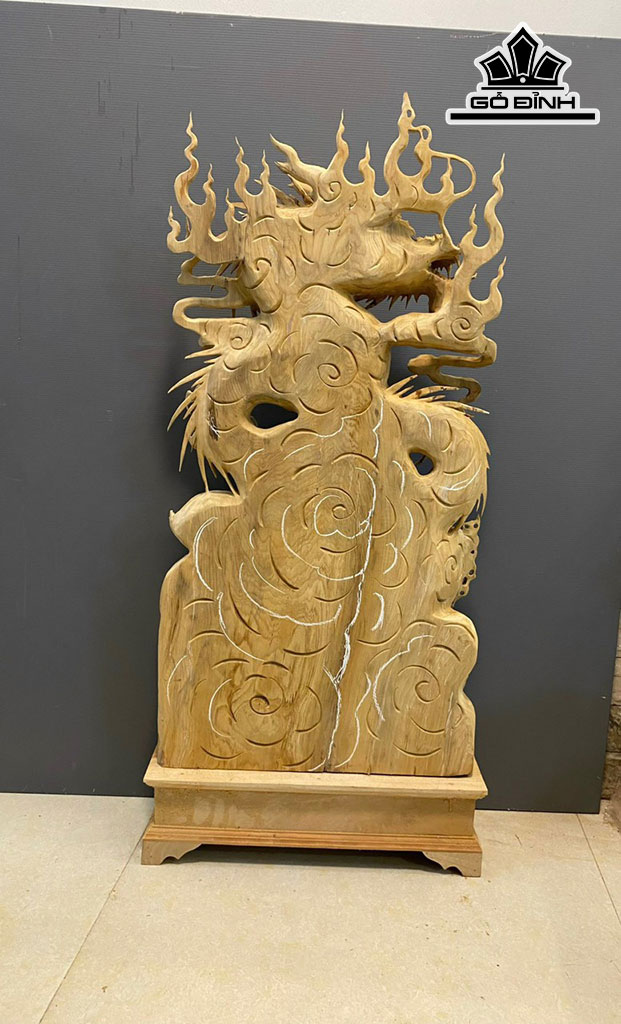 Tượng Rồng ( Nhất Long) Gỗ Ngọc Am Cao 200 Ngang 56 Sâu 18  (cm)