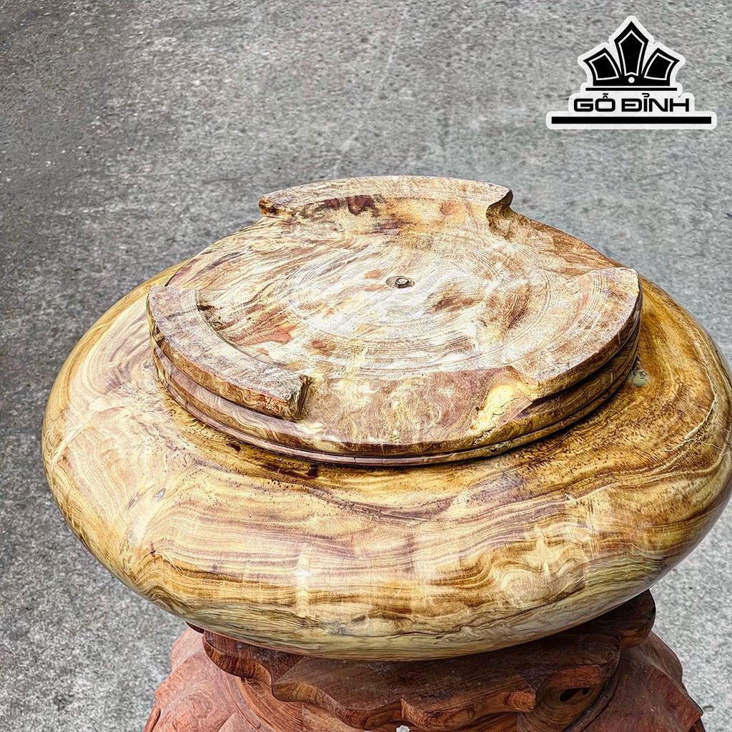 Chum Phú Quý Gỗ Nu Ngọc Nghiến Cao 23 Đường Kính 45 (cm)
