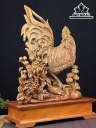Tượng Gà Trống Gỗ Ngọc Am Cao 71 Ngang 52 Sâu 23 (cm)