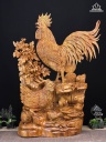 Tượng Gia Đình Gà Gỗ Hương Cao 82 Ngang 59 Sâu 22 (cm)