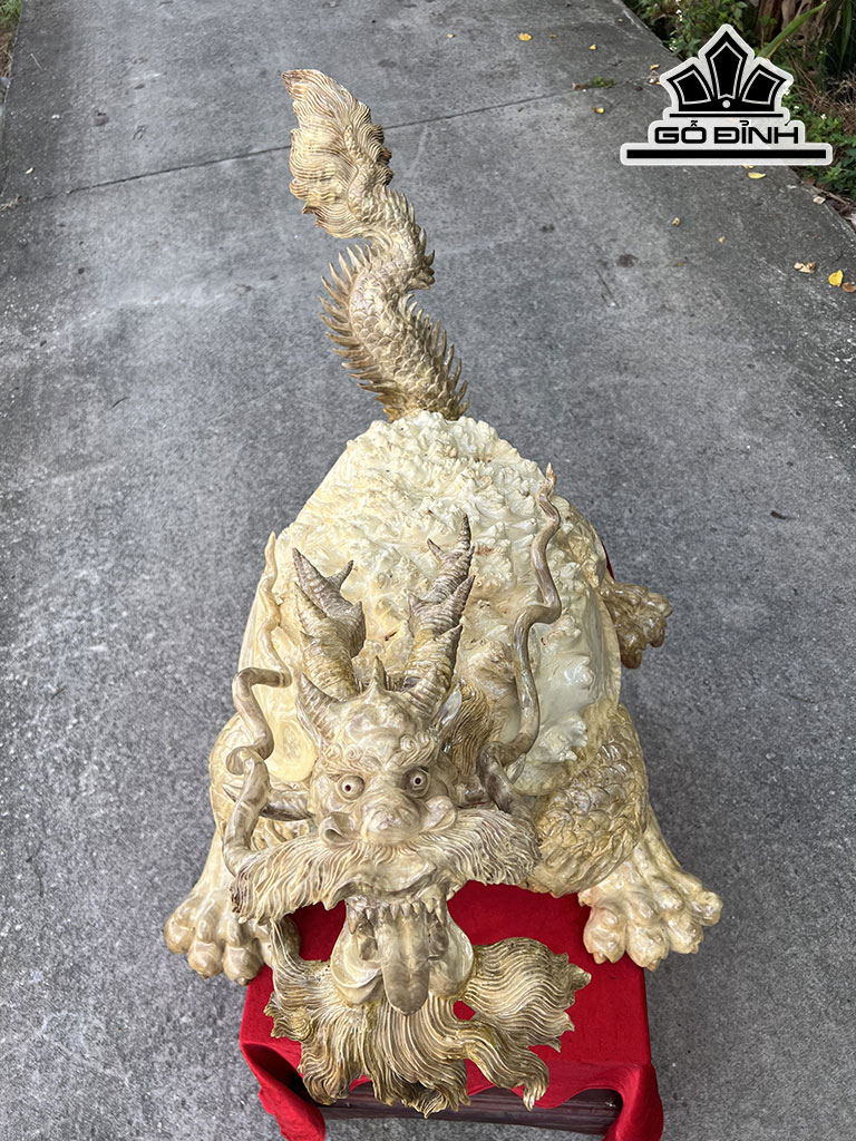 Tượng Long Quy Gỗ Nu Nghiến Cao 69 Ngang 105 Sâu 66 (cm)