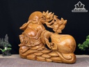 Tượng Phật Di Lặc Gỗ Ngọc Am Cao 35 Ngang 43 Sâu 15 (cm)