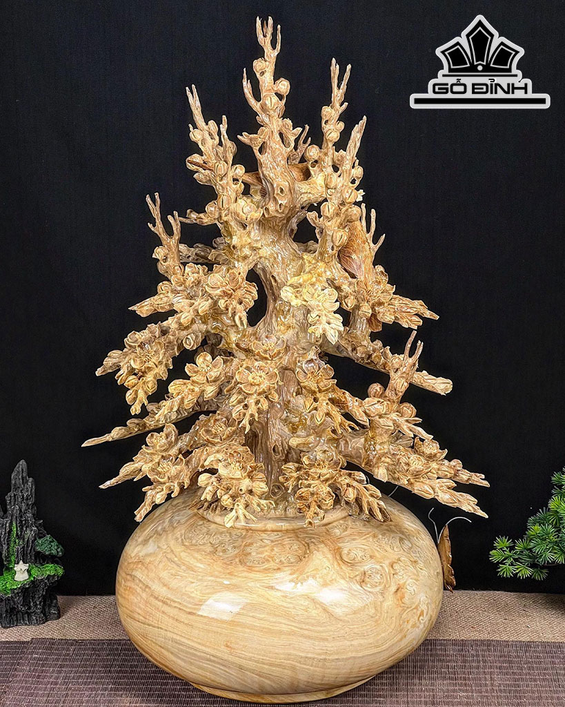 Bình Mai Phú Quý Gỗ Nu Nghiến Cao 61 Ngang 43 Sâu 35 (cm)