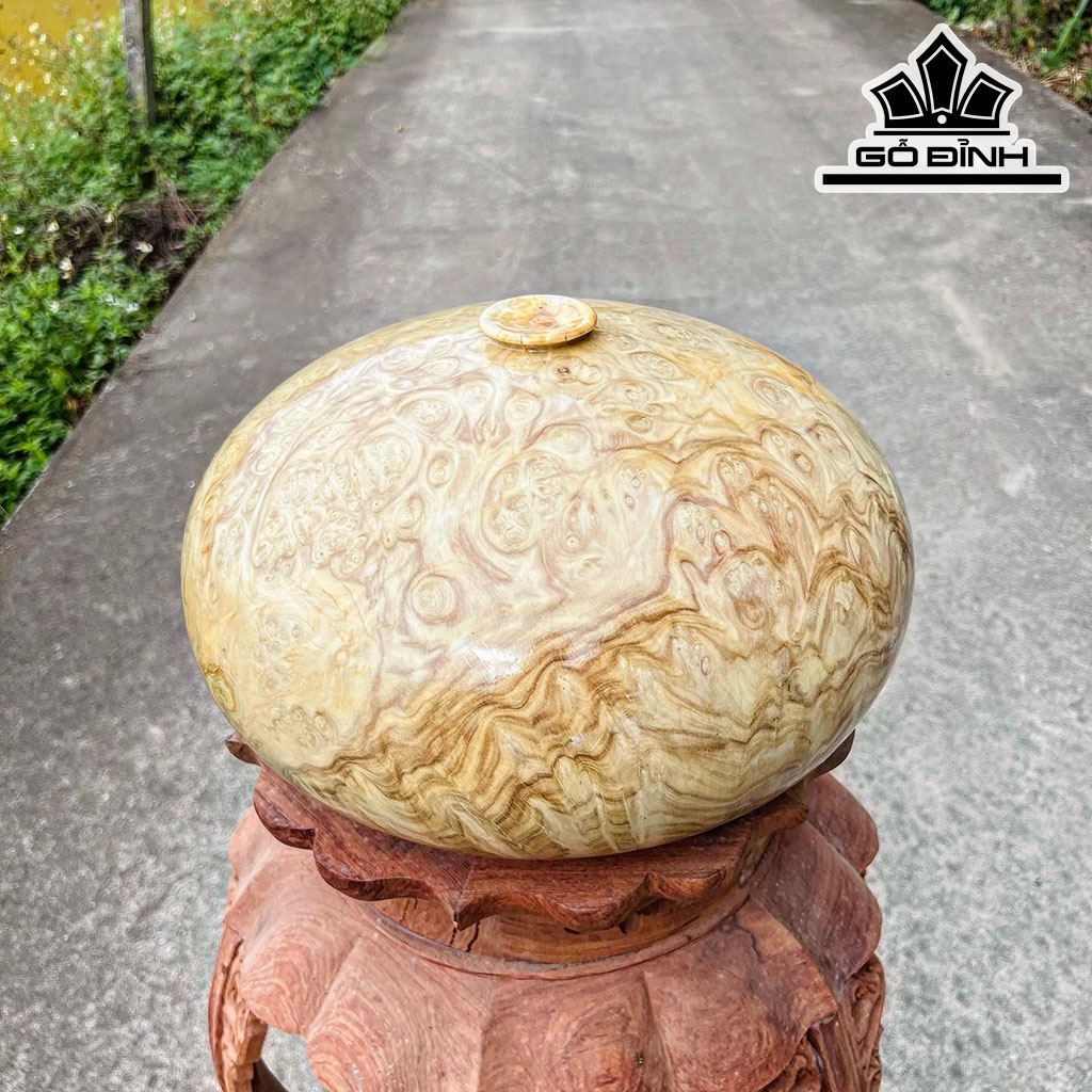 Chum Phú Quý Gỗ Nu Ngọc Nghiến Cao 20 Đường Kính 35 (cm)