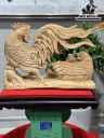 Tượng Gia Đình Gà Gỗ Ngọc Am Cao 37 Ngang 52 Sâu 20 (cm)