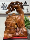 Tượng Phật Di Lặc Tam Phúc Đứng Gốc Tùng Gỗ Hương Cao 73 Ngang 52 Sâu 40 (cm)