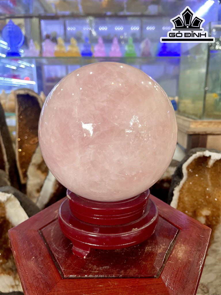 Bi Cầu Đá Thạch Anh Hồng Đường Kính Hạt 17 (cm) 17cts 7,31kg