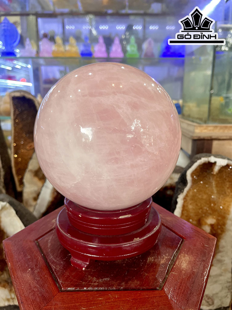 Bi Cầu Đá Thạch Anh Hồng Đường Kính Hạt 17 (cm) 17cts 7,31kg