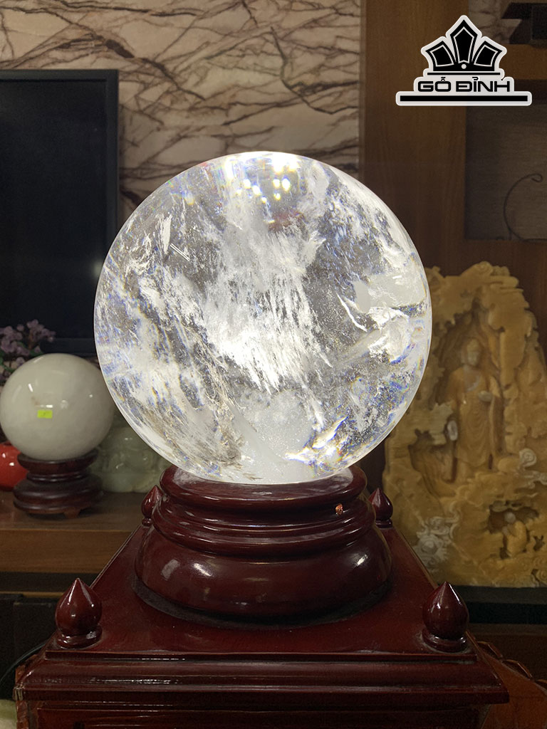 Bi Cầu Thủy Tinh Trắng Cao 16 Đường Kính Hạt 20 (cm) 20cts 11,36kg