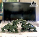 Cặp Tỳ Hưu Đá Serpentine Cao 18 Ngang 15 (cm)