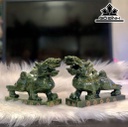 Cặp Tỳ Hưu Đá Serpentine Cao 18 Ngang 15 (cm)