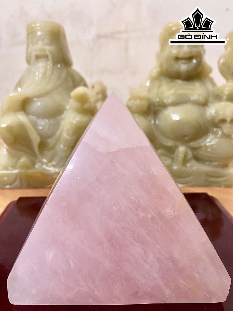 Kim Tự Tháp Đá Thạch Anh Hồng Cao 8 Ngang 11 (cm) 1,46kg