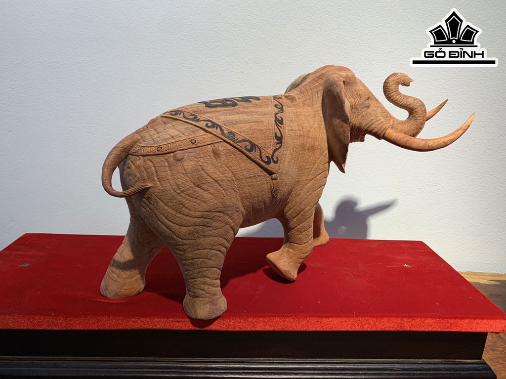 Đôi Voi Gỗ Hương Cao 35-38 Ngang 40-38 Sâu 17-16 (cm)
