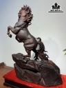 Tượng Ngựa Phong Thủy (Nhất Mã Phi Thiên) Gỗ Trắc Cao 52 Ngang 33 Sâu 15 (cm)