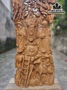 Tượng Phúc Lộc Thọ (Tam Đa) Gỗ Ngọc Am Cao 120 Ngang 51 Sâu 14 (cm)