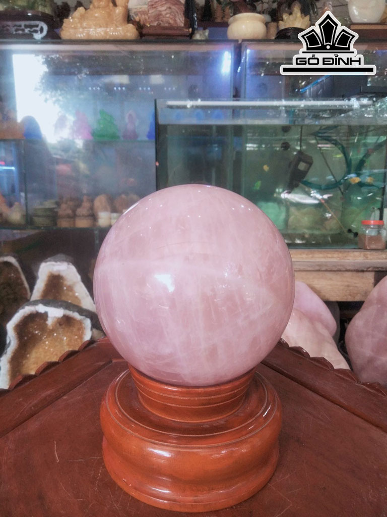 Bi Cầu Đá Thạch Anh Hồng 2,41kg