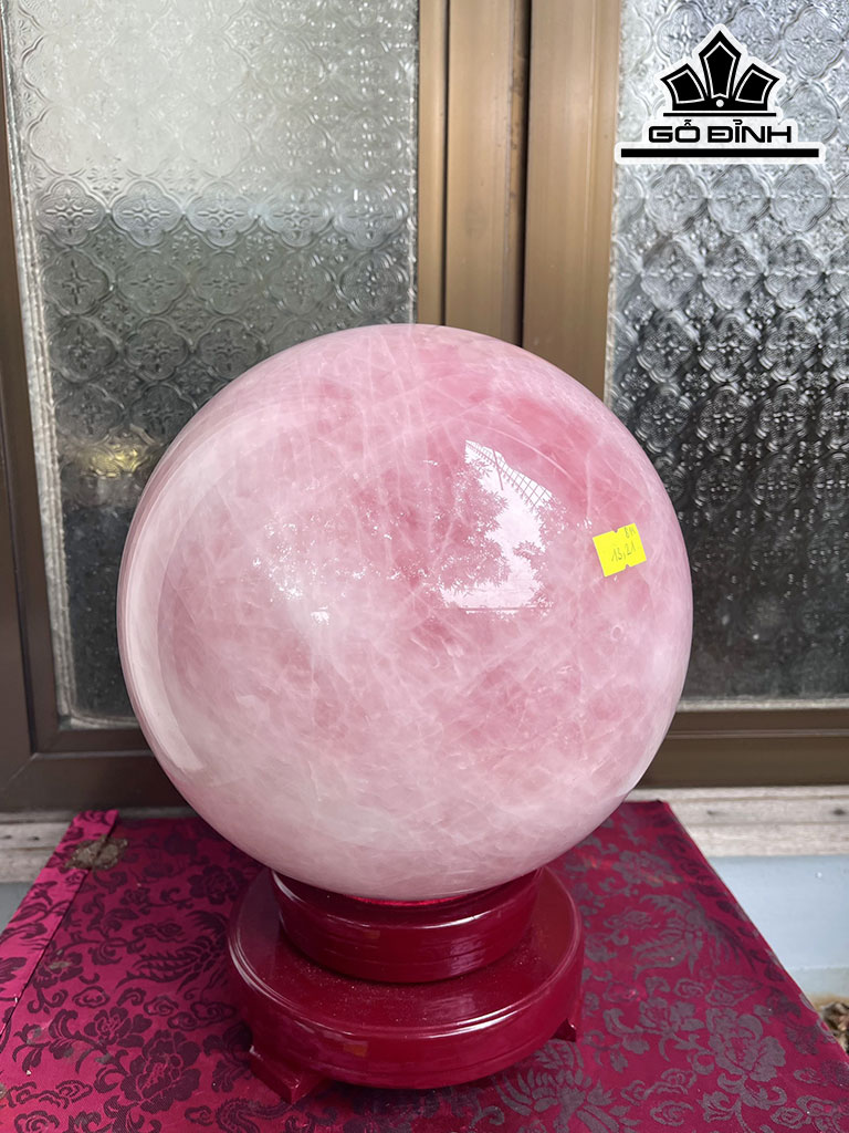 Bi Cầu Đá Thạch Anh Hồng Đường Kính Hạt 21 (cm) 21cts 13,21kg