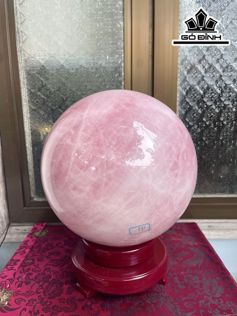 Bi Cầu Đá Thạch Anh Hồng Đường Kính Hạt 21 (cm) 21cts 13,21kg